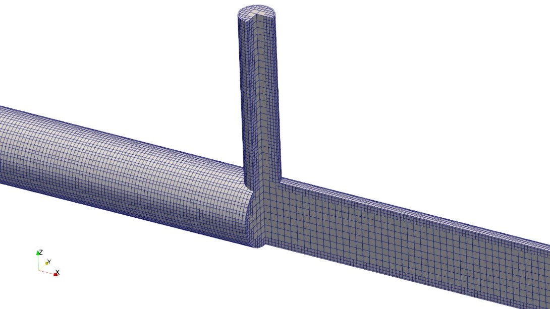 Detail view of the computational mesh